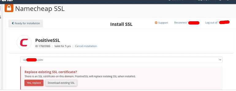 Install Namecheap PositiveSSL certificate